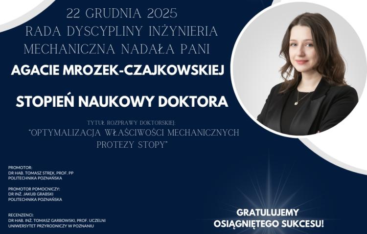 Dr inż. Agata Mrozek-Czajkowska